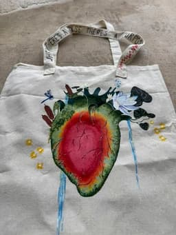 Floral Heart Tote angle 2